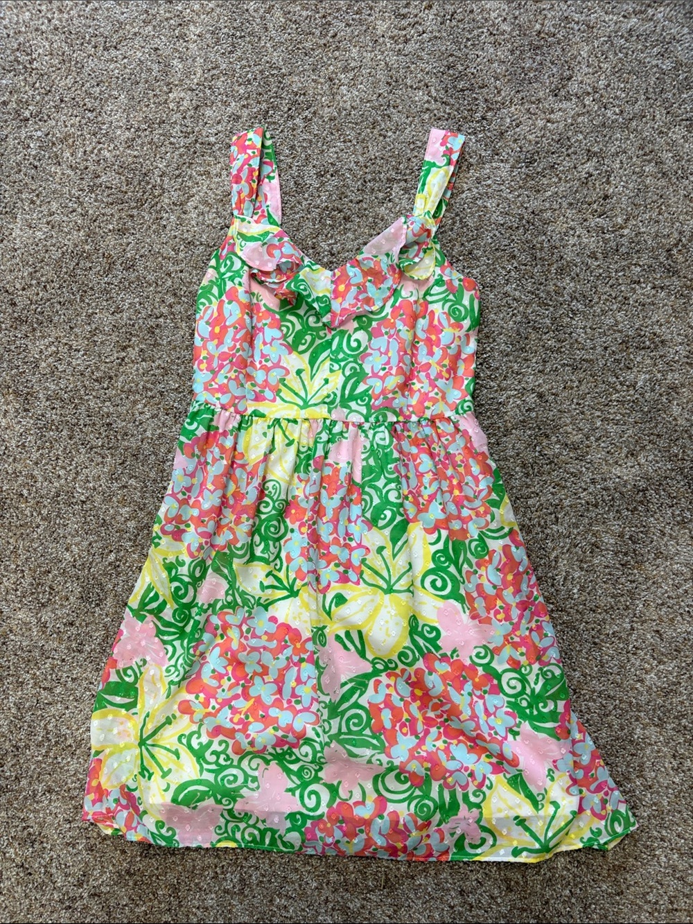 Lilly Pulitzer Pink Green Floral Sundress